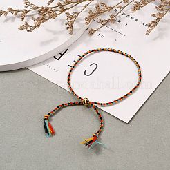 Fabrication de bracelets coulissants en cordons de coton tressés réglables&nbsp;BJEW-JB05743-03