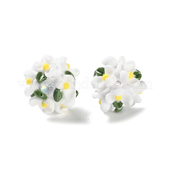 Leuchtende Polymer Clay Strass Blumenkugelperlen&nbsp;CLAY-U002-01F