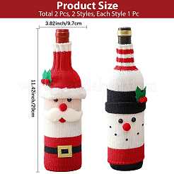 2 manchon de bouteille de vin en fibre acrylique de Noël&nbsp;AJEW-CN0005-56