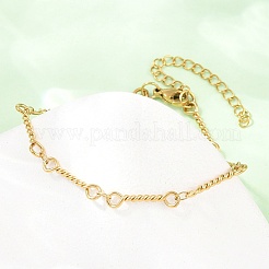 Braccialetti a catena con maglie intrecciate in acciaio inossidabile 304 per donna&nbsp;BJEW-A160-09G