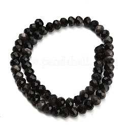 Natürliche silberne Obsidianperlenstränge&nbsp;G-C280-A02-01