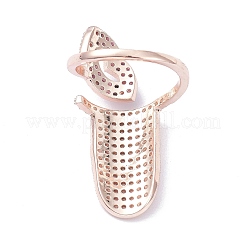 Messing Micro Pave Zirkonia Fingernagelringe&nbsp;LS-RJEW-D115-05RG