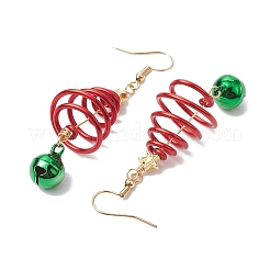 Weihnachtsbaum-Ohrhänger aus Aluminiumdraht&nbsp;EJEW-JE05829-02