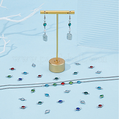 120 pz 6 colori acciaio inossidabile 304 con ciondoli con connettore in vetro&nbsp;STAS-HS0001-03