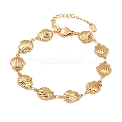 Strand 304 Edelstahl Muschel Meerestiere Gliederkette Armbänder&nbsp;BJEW-D359-15A-G