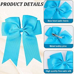 Pinces à cheveux en alligator en polyester avec nœud papillon pour femmes et filles&nbsp;OHAR-CP0001-26B