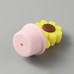 Perles de silicone de tournesol&nbsp;SIL-WH0008-40C