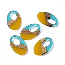 Colgantes de resina transparente y madera de nogal&nbsp;RESI-M027-02J