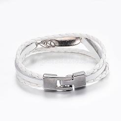 Lederband Multi-Strang-Armbänder&nbsp;BJEW-P169-H