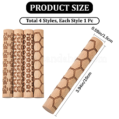 4 Stück 4 Stile Buchenholz-Druckstäbchen&nbsp;TOOL-CN0001-03
