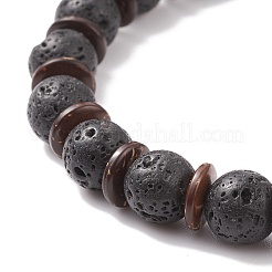 Braccialetto di perle di mala con mano di hamsa in lega&nbsp;BJEW-JB08268