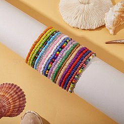 Funkelnde Glasperlen-Stretch-Fußkettchen für Frauen&nbsp;AJEW-SW00002