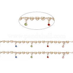 Cuore in ottone ecologico fatto a mano e catena a maglie tonde piatte&nbsp;CHC-E025-31G