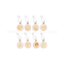 Maschenmarkierer aus Holz mit Anhänger&nbsp;FIND-WH0110-776