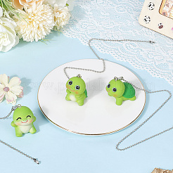 3 rallonge de chaîne de traction pour ventilateur de plafond en résine en forme de tortue&nbsp;HJEW-CP00049