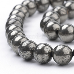 Natürliche Pyrit Perlen Stränge&nbsp;G-S249-01-4mm