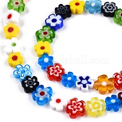 Millefiori a mano fili di perline di vetro&nbsp;LAMP-N029-017B-08