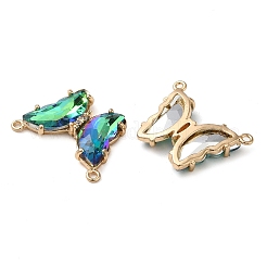 Facettierte Glasverbinder-Charms aus Messing mit Pavé-Fassung&nbsp;FIND-Z020-03S