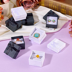12 Stück quadratische Aufbewahrungsboxen aus Papier für Schmuckringe und Geschenke in 2 Farben&nbsp;CON-TA0001-18