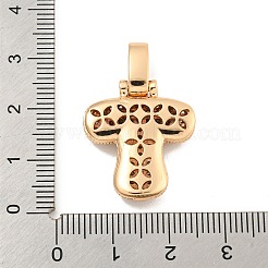 Pendenti in zirconi cubici trasparenti in micro pavè di ottone&nbsp;KK-B099-01G-T