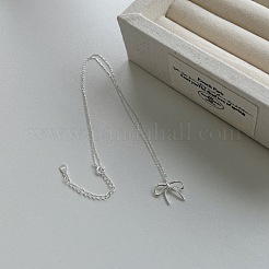 Halsketten mit 925-teiligem Sterling-Silber-Anhänger und Schleife für Damen&nbsp;FS-WG65D1C-01