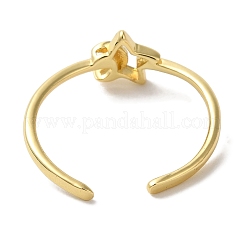 Offene Manschettenringe aus Messing mit Mond und Stern für Damen&nbsp;RJEW-L123-103G