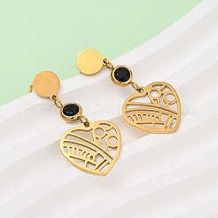 Orecchini pendenti in acciaio inossidabile 304&nbsp;EJEW-F393-04G