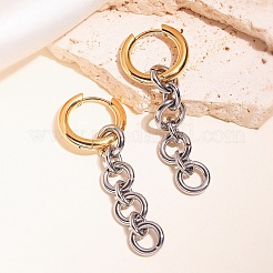 Boucles d'oreilles créoles à pompon en acier inoxydable 304&nbsp;WGAE672-03