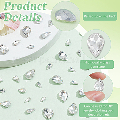 220 Stück Glas-Strass-Cabochons im 4-Stil&nbsp;GLAA-FG0001-12