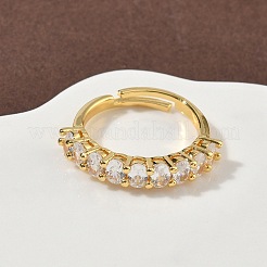 Micro ottone spianare anelli zirconi&nbsp;RJEW-H258-12G