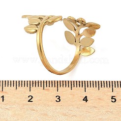 Anillos de puño abiertos ajustables de acero inoxidable 304 para mujer&nbsp;RJEW-U060-03G-G