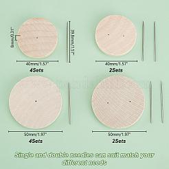 12 Stück 4 Stile flacher runder Puppenständer aus Holz&nbsp;DIY-GA0007-28