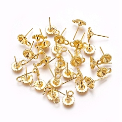 Accessoires de clous d'oreilles de style tibétain&nbsp;TIBE-A20145-G-FF