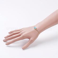 Galvanisierte natürliche & gefärbte Druzy Achat Slider Armbänder&nbsp;BJEW-JB02764