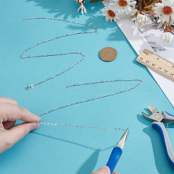 1 Stück Sterling Silber Herz Gliederkette Halsketten für Damen&nbsp;NJEW-BC0001-13