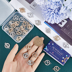 36 Stück 6 Stile Legierung Kristall Strass Anschluss Charms&nbsp;FIND-SC0007-42