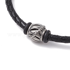 Bracciali di corda di pelle intrecciato &nbsp;BJEW-JB11387-06