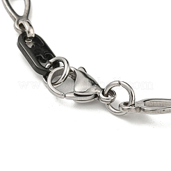 Pulsera de cadena de eslabones ovalados y en forma de lágrima de acero inoxidable 201 de dos tonos&nbsp;BJEW-B078-39BP