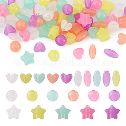200pcs 4 leuchtende Acrylperlen im Stil&nbsp;TACR-FS0001-02