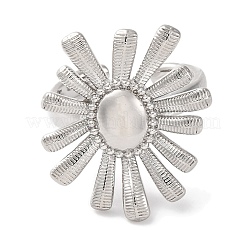 Anelli per polsini aperti da donna in ottone con fiori placcati a cremagliera&nbsp;RJEW-S242-11P