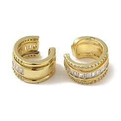 Orecchini ad anello da donna con pavé di ottone placcato a cremagliera con zirconi trasparenti&nbsp;EJEW-P280-07G