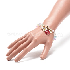 Set di braccialetti elasticizzati con perline rotonde in acrilico stile 8 pz&nbsp;BJEW-JB08983