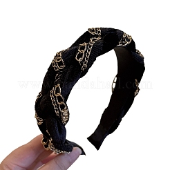 Élastiques à cheveux en chaîne gourmette en tissu&nbsp;PW-WGD3A62-01