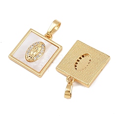 Pendentifs en laiton zircon cubique transparent&nbsp;KK-C109-07C-G