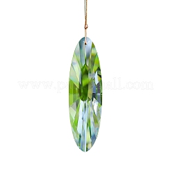Ovale K9-Blumen-Sonnenfänger aus Glas für hängende Dekorationen im Garten oder im Freien&nbsp;PW-WG54667-01