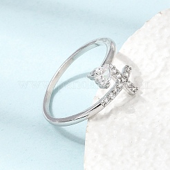 Verstellbare offene Manschettenringe aus Messing mit Mikropavé und Zirkonia&nbsp;CU-CBABA66-05P