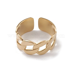 Placcatura ionica (ip) 304 catene a maglie in acciaio inossidabile forma anelli polsino aperto per le donne&nbsp;RJEW-G285-54G