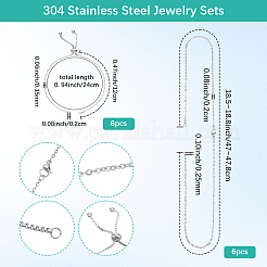 304 Edelstahl Schmucksets&nbsp;STAS-SC0010-22P