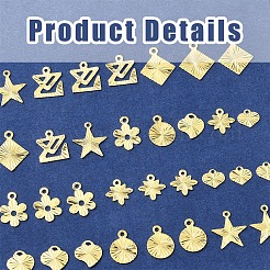 32 Stück 8 Stile Rack-Plating Messing Charms&nbsp;KK-FS0001-53