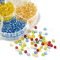7 Farben Glas runde Saatperlen&nbsp;SEED-YW0001-24C-01